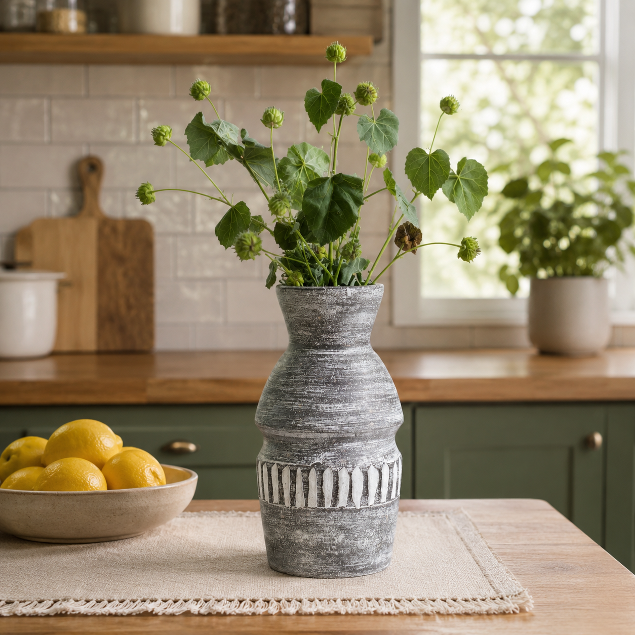Rustic Handcrafted Textured Ceramic Vase